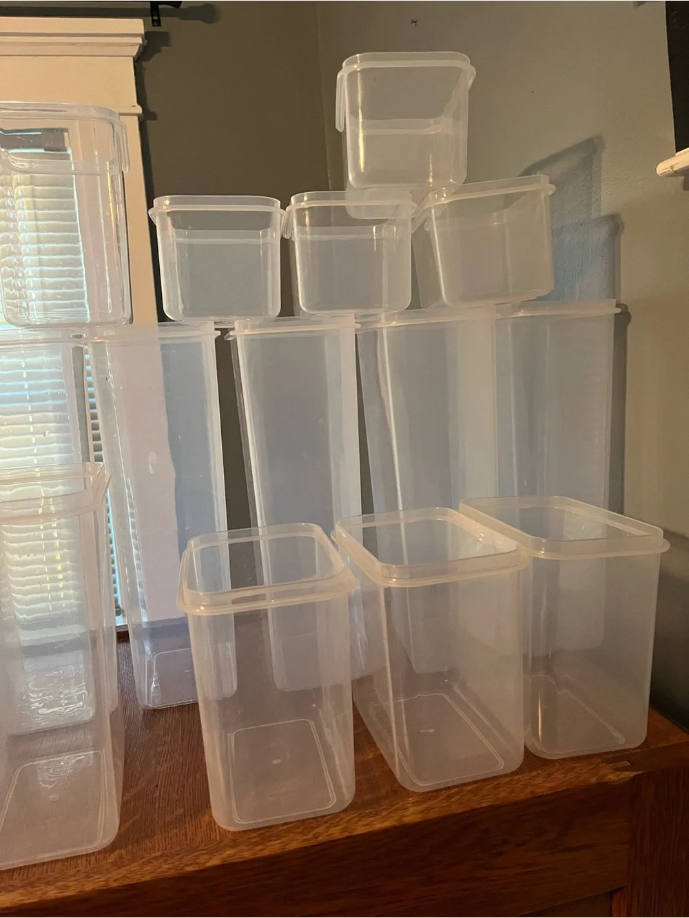 Clear Stackable Plastic Storage Containers - Set of 20